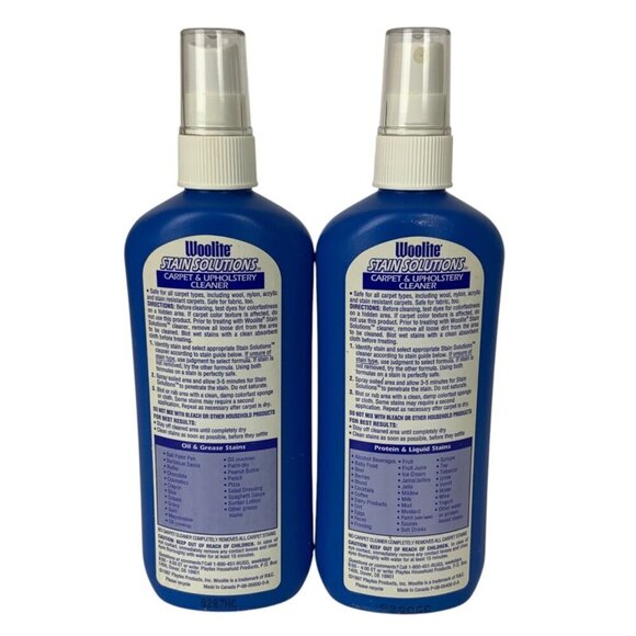 Vintage 1997 Woolite Stain Solutions Liquid Carpet Cleaner Sprays 18 Fl Oz Each - Picture 3 of 5
